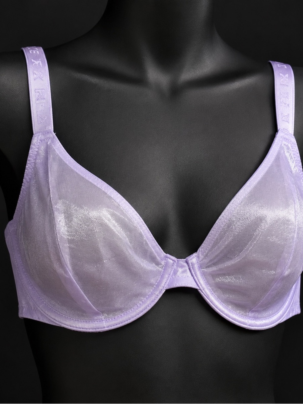 Flocked Logo Unlined Demi Bra from Savage X Fenty 42 dd purple